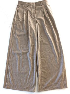 TWP Trish Wescoat Pound Avery Pants 8 Timber Wolf Multi Wool Cashmere Wide Leg
